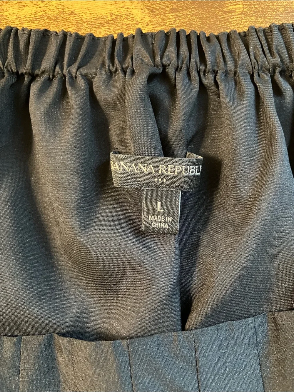Banana Republic Black Square-Neck Puff Balloon Sleeve Blouse Peplum Pleated